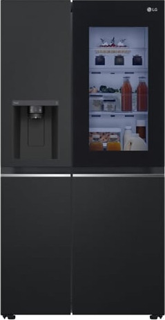 LG Instaview GSGV80EPLL Side-by-side Kjøleskap i Sort Rustfritt Stål