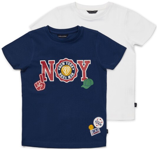 Luca &  Lola San Marino T-Shirt 2-pack Navy/White 98-104