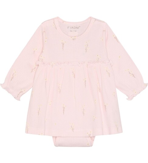 Blå Body Dress Ls Rib Pink 86