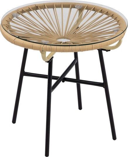 Rundt bistrobord for uteplass svart+beige