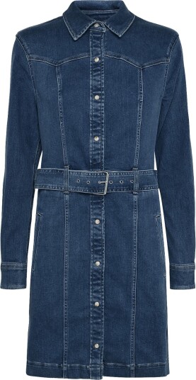 Lee Jeans Ls Fitted Dress Blue M x 00