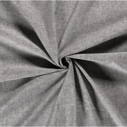 Lin/bomull med stripe 145cm 069 Mørkegrå - 50cm