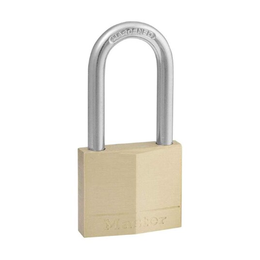 HENGELÅS 140EURDLF MESSING 40mm 6 LANG BØYLE 4 PINS MASTERLOCK SV PN B HENGELÅS 140EURDLF MESSING 40mm 6 LANG BØYLE 4 PINS MASTERLOCK SV PN B