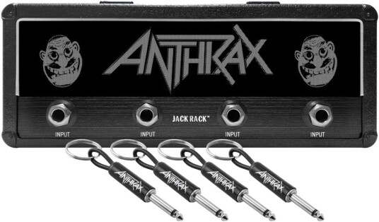 Anthrax  Magnetic Jack Rack  Not Man Logo with 4 Guitar Plug Keychains