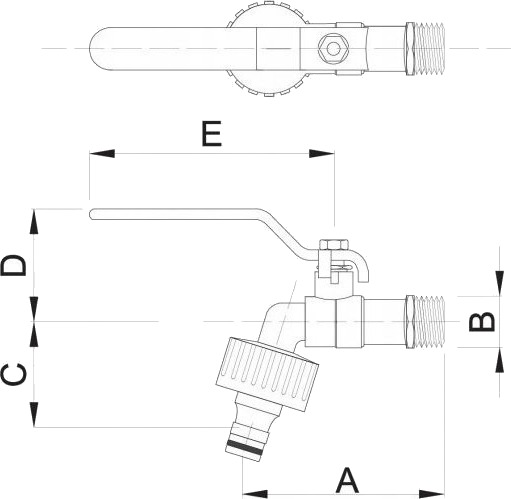Hydroland Kuleventil 1/2" Med Spak Og Hurtigkobling For Hageslange Z Cz15.Zl // Zkc 15 R H/Zl
