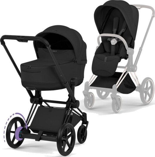 Cybex ePriam Style Collection Komplett Barnevogn New Generation Matt Black/Sepia Black