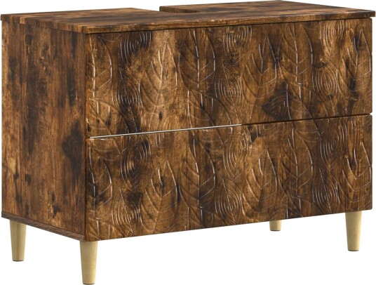 vidaXL Baderomsvaskeskap DELFT Røkt Eik 82 x 41 x 59 cm Konstruert tre
