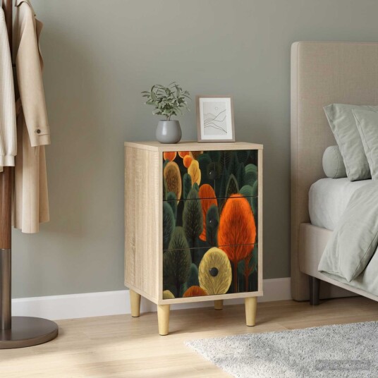 vidaXL Nattbordskap ZAANDAM Sonoma eik 36 x 33 x 60 cm Konstruert tre