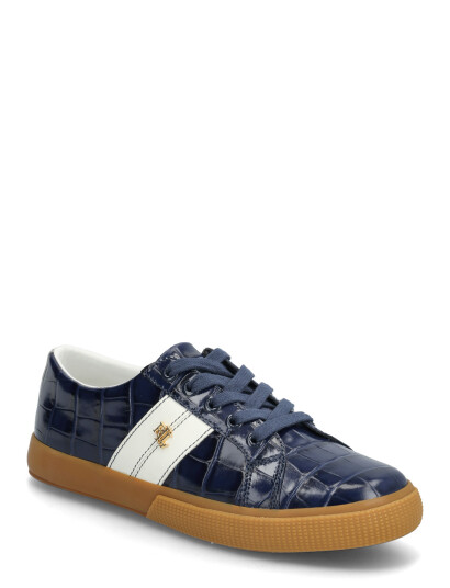 Lauren Ralph Lauren Janson Ii Croc-Embossed Leather Sneaker - Navy - 38 Lauren Ralph Lauren Janson Ii Croc-Embossed Leather Sneaker - Navy - 38
