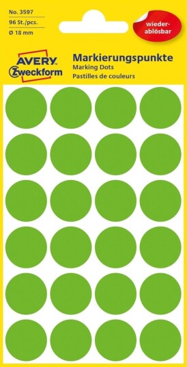 Avery 3597 Green 18Mm Pakke Med 96 Stk Fsc Mix Credit 3597 10 Stk. Avery 3597 Green 18Mm Pakke Med 96 Stk Fsc Mix Credit 3597 10 Stk.