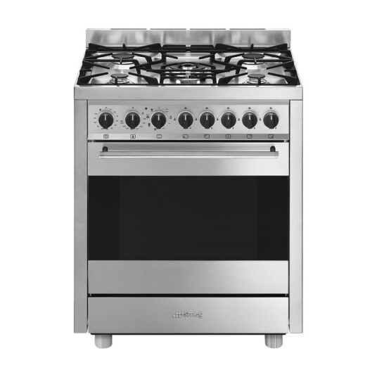 Smeg Mista B71GMX2 Gasskomfyr med 5 kokeplater og Rød Finish Smeg Mista B71GMX2 Gasskomfyr med 5 kokeplater og Rød Finish