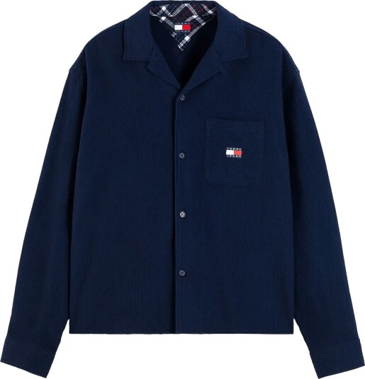 Tommy Jeans Tjm Boxy Brushed Waffle Shirt DARK BLUE L