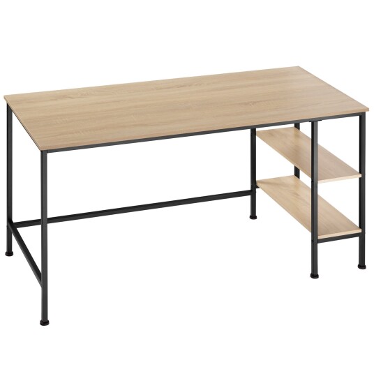 tectake Skrivebord Donegal 140x60x76,5cm - Industrielt lyst tre, Sonoma eik