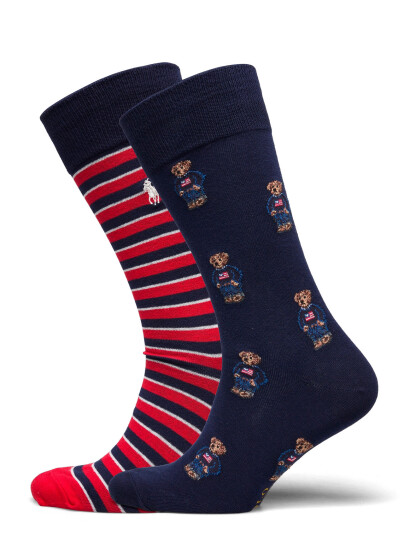 Polo Ralph Lauren Polo Bear Trouser Sock 2-Pack - Multi/patterned - ONE SIZE