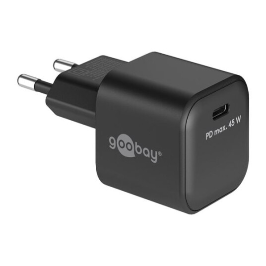 Goobay USB-C-Lader Nano PD 45W - Svart Goobay USB-C-Lader Nano PD 45W - Svart