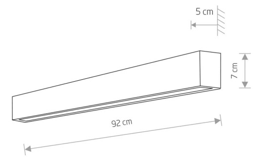 Euluna Vegglampe Straight M, 92 cm, svart Euluna Vegglampe Straight M, 92 cm, svart
