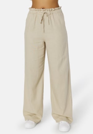 ONLY Onlcaro Wide Linen Bl Pant Oxford Tan XS/32