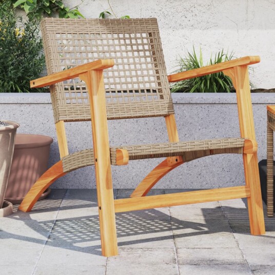 Hagestoler 2 stk beige polyrotting og akasie 365869