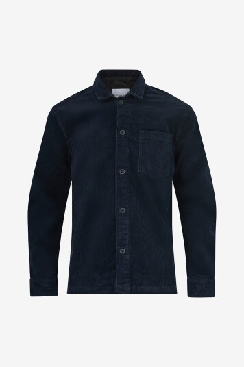 Lindbergh Overtreksskjorte Superflex Corduroy Blå