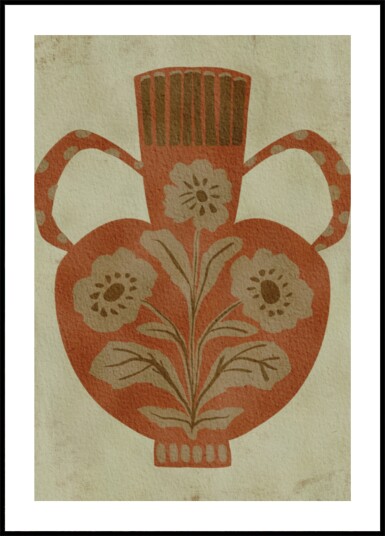 Rustic Floral Vase Plakat / 21x30