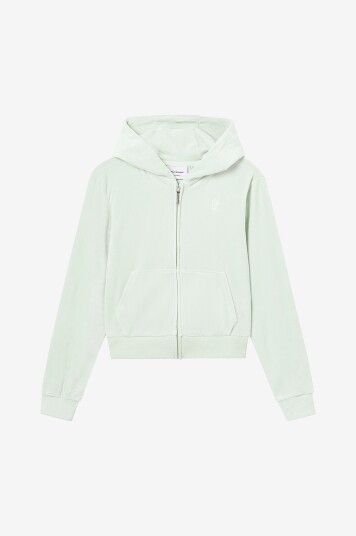 Juicy Couture Hettegenser Tonal Zip Through Hoodie Grønn Juicy Couture Hettegenser Tonal Zip Through Hoodie Grønn