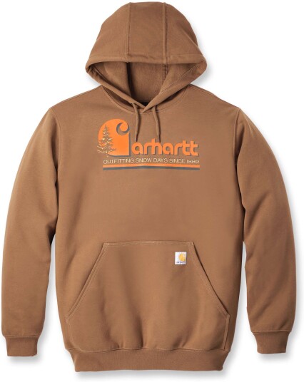 Carhartt Men's Graphic Hooded Sweatshirt Brown M