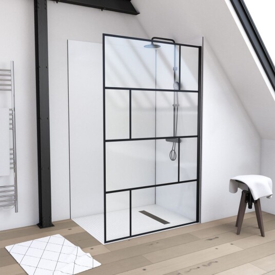 Sörby Dusjvegg 120x195 cm - Svart