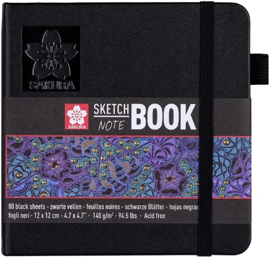 Sakura Sketch Notebook Black 140g 12x12cm