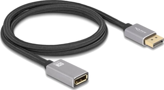 Delock Displayport-Forlengelseskabel Displayport Hann Til Displayport Hunn Displayport 1.4 1 M 8 K 30 Hz 7680 X 4320 Støtte 4 K 120 Hz 3840 X 2160 Støtte 8K 60 Hz 7680 X 4320 Støtte Dsc 4K240hz 3840 X 2160 Support Dsc -