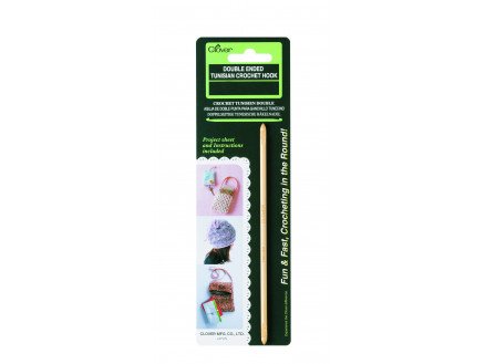 Clover Takumi Heklenål Dobbel i Bambus 15cm 5,00mm til Tunisisk hekling Hakking
