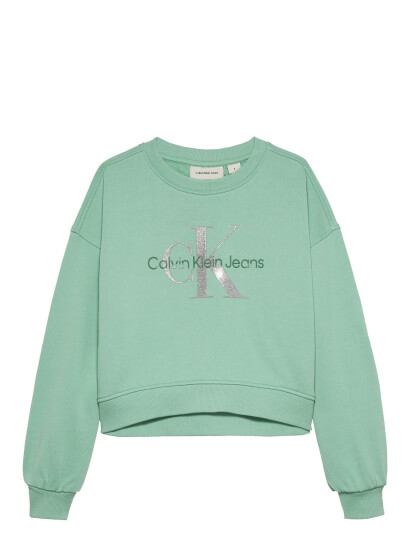Calvin Klein Glitter Monologo Cn Sweatshirt Green 152