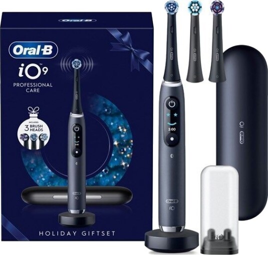 Oral-B iO9 elektrisk tannbørste gavepakke med 2 børstehoder og reiseetui sort Oral-B iO9 elektrisk tannbørste gavepakke med 2 børstehoder og reiseetui sort