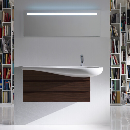 LAUFEN IL BAGNO ALESSI SERVANT 160X50 CM LCC HYLLE TIL HØYRE U/ARMATURHULL LCC HVIT