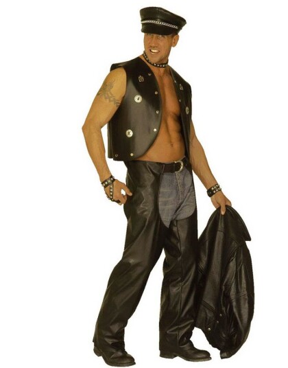 Svarte Biker/Rocker Kostyme Chaps Svarte Biker/Rocker Kostyme Chaps