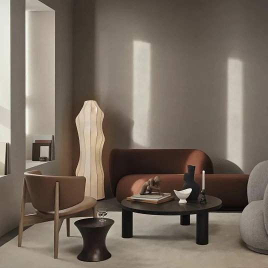 Ferm Living Herman Loungestol Envy Leather   Oak/Cognac