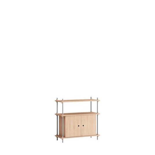 Moebe Hylle S.85.1.B Eik/rustfritt Stål