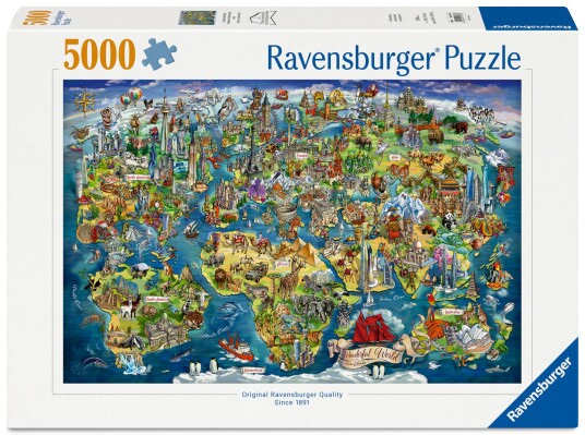 Ravensburger Puslespill 5000 Verdenskart