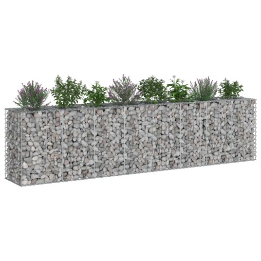 Gabion hevet seng 2 pcs sølv 330 x 50 x 80 cm Galvanisert Stål
