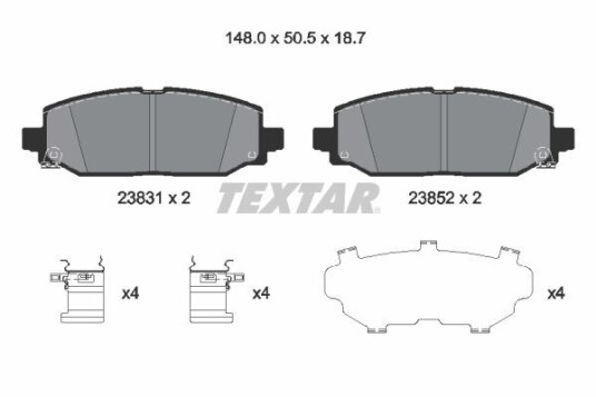 Bremseklosser TEXTAR 2383101 Bremseklosser TEXTAR 2383101