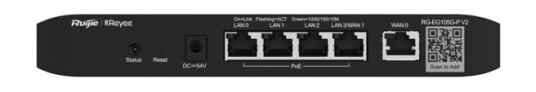 Ruijie Reyee Rg-Eg105g-P V2 | Router | 5X Rj45 1000Mb/S 4X Poe+ 54W 100 Users Cloud Management