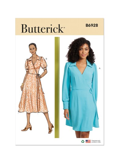 Butterick 6928- Kjole til dame Y5 18-20-22-24-26 