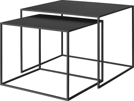 Blomus Set Of 2 Side Tables 45 X 60 X50 Cm Fera Black Black L 60CM Blomus Set Of 2 Side Tables 45 X 60 X50 Cm Fera Black Black L 60CM
