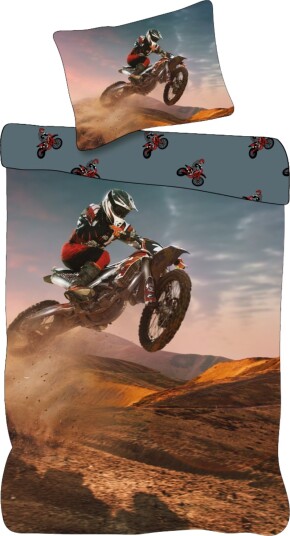 Licens Motocross sengetøy 100% bomull Barnesengetøy 140x200 cm