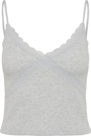 American Eagle 5768 Waffle Lace Cami Hthr Grey L