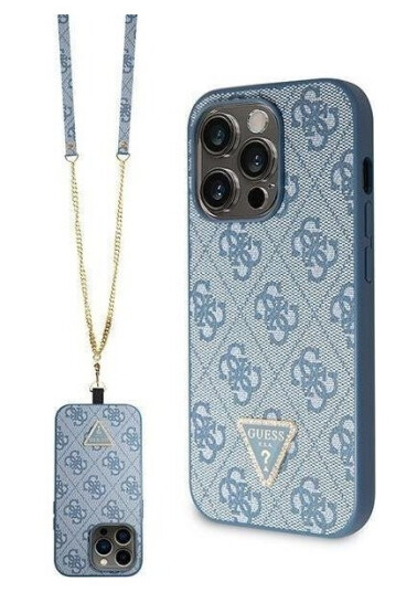 Guess Guhcp14lp4tdscpb Iphone 14 Pro 6.1" Niebieski/Blue Hardcase Crossbody 4G Metal Logo