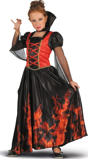 RIO Flamme Vampyrjente Kostyme 140 cm 7-9 år