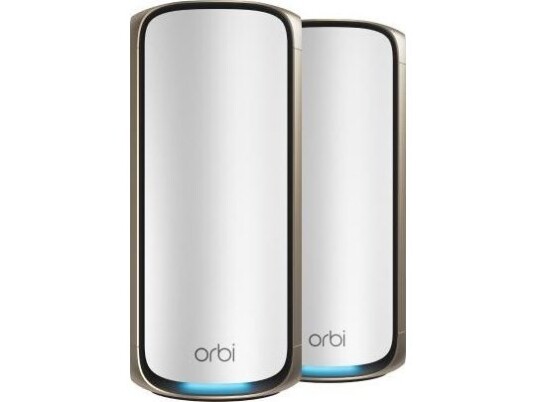 Netgear Orbi 970 RBE972S Mesh Router Wi-Fi 7 Quad-Band 2-Pakning Grå Netgear Orbi 970 RBE972S Mesh Router Wi-Fi 7 Quad-Band 2-Pakning Grå