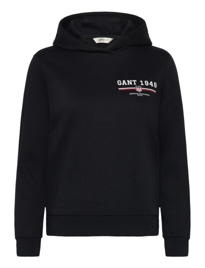 GANT Reg Graphic Hoodie - Black - L GANT Reg Graphic Hoodie - Black - L