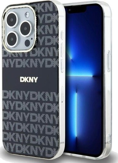 DKNY MagSafe-etui for iPhone 15 Pro, IML Mono & Stripe, Svart