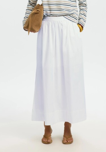 Selected Slwblair Hw Ankle Slit Skirt Noos White 42